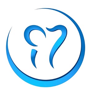 蓝色简约牙齿标志设计