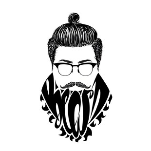 复古胡须眼镜男士头像