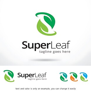 SuperLeaf绿叶标志设计
