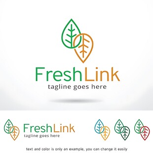 FreshLink品牌标志设计