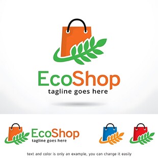 EcoShop环保购物标志设计