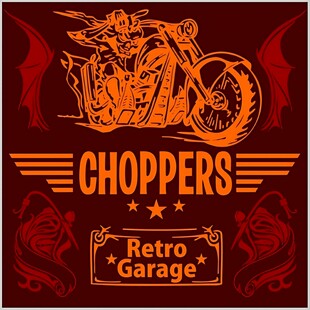 复古摩托车Choppers海报