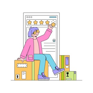 女孩靠书籍享受五星好评时刻