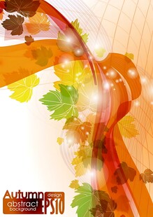 秋季动感炫彩树叶背景图
