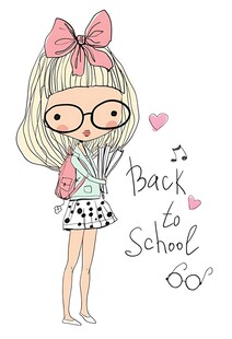 可爱女孩准备重返校园