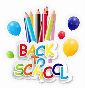 返校季多彩文具与气球