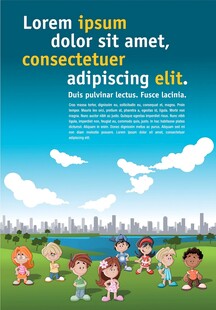 儿童户外欢乐玩耍场景