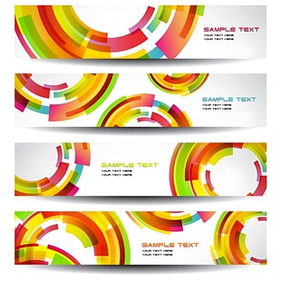 多彩几何风格网站横幅