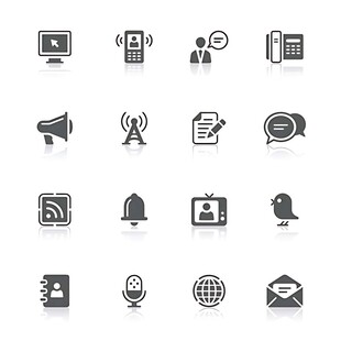 通信与媒体相关图标集合