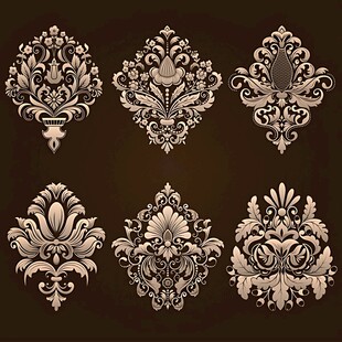 复古华丽花纹装饰图案