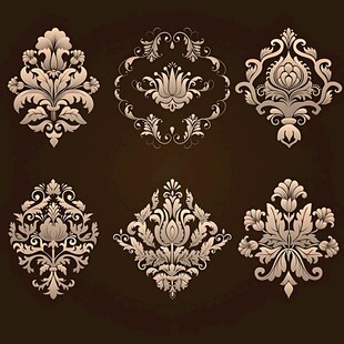 复古华丽花纹装饰图案