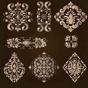 复古华丽装饰花纹图案集