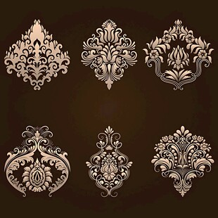 复古华丽金属花纹装饰图案