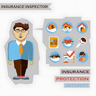 保险检查员形象与图标展示