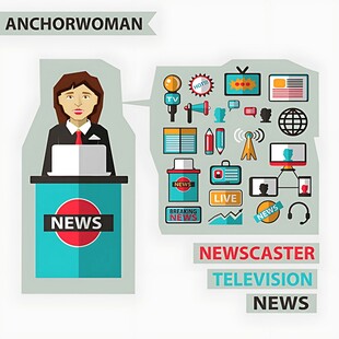 新闻女主播与电视新闻元素