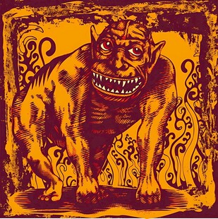 神秘狰狞的怪物插画