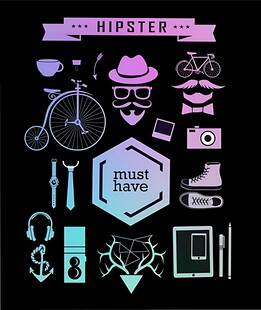 复古潮人元素图标集合