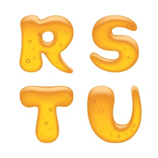 橙黄色卡通字母R S T U