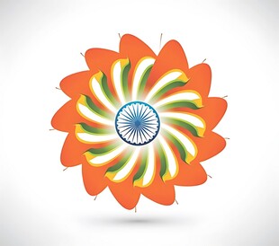 橙色旋涡花朵图案