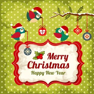 圣诞新年主题装饰插画