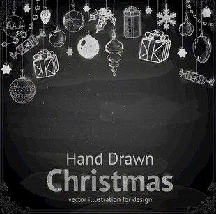 手绘圣诞装饰元素