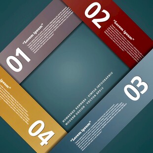 四步骤信息图表模板