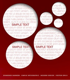 红色背景圆形文本框模板