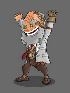 疯狂科学家形象插画