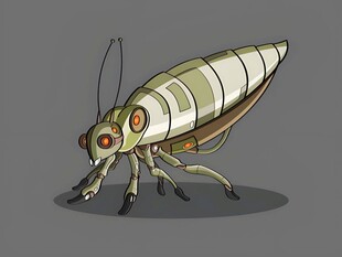 机械风昆虫插画