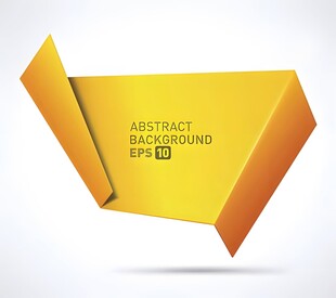 黄色折纸风格抽象图标