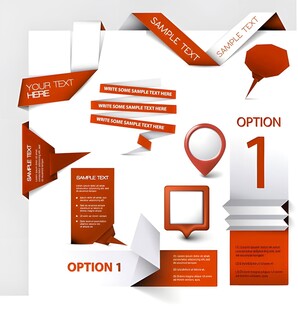 橙色系信息图表元素集