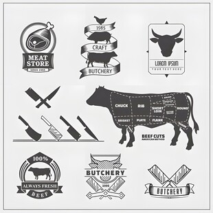 牛肉相关图标集合