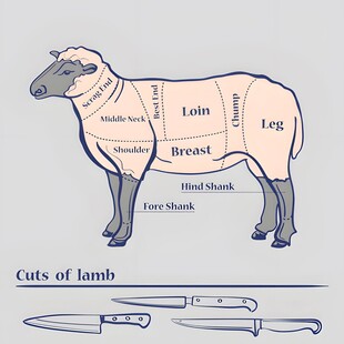 羊肉切割示意图