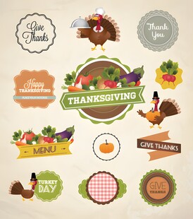 感恩节装饰元素集合