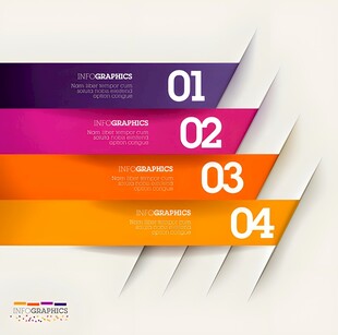 多彩序号信息图表设计