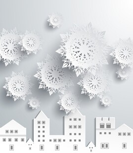 纸艺雪花装点城市景观