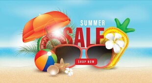 夏日促销海滩主题商品特惠