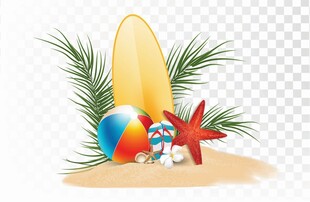 夏日沙滩冲浪装备