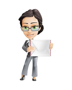 商务女性手持空白展板