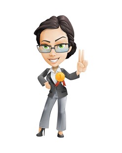 职业女性展示自信手势