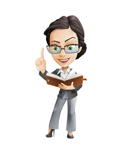 职业女性手持书本做讲解