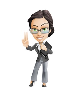 商务女性比耶俏皮瞬间