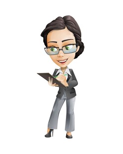 职业女性手持平板形象