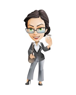 商务女性手持手机微笑