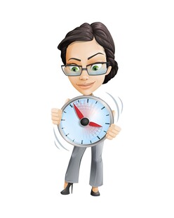 商务女士手持时钟