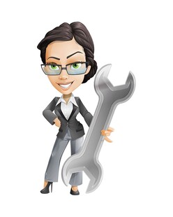 女工程师手持扳手形象