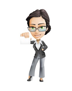 商务女性手持空白展示板