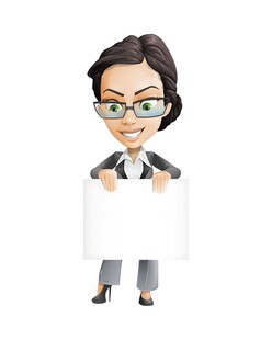 职业女性手持空白广告牌