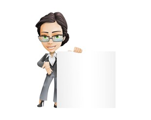 商务女性展示空白展板