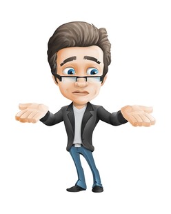 卡通男子摊手展示姿态